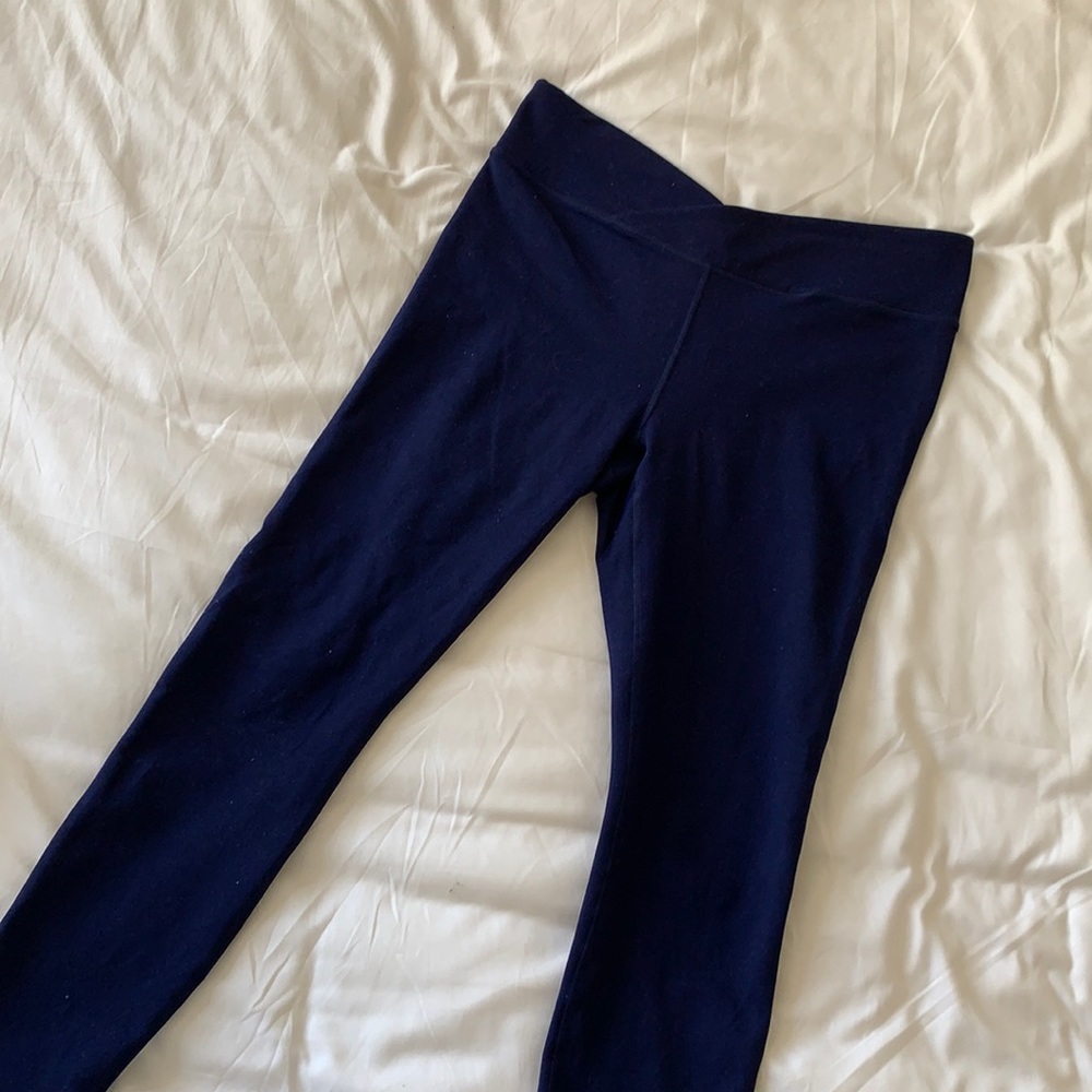 Fabletics Cross Waist Navy Leggings